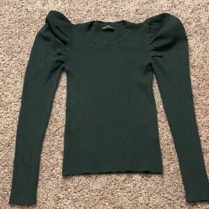 Elegant Green Puff Sleeve Top